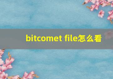 bitcomet file怎么看